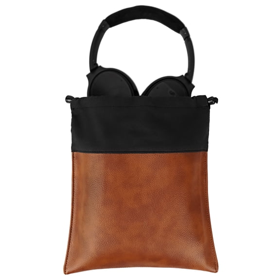 Geekria Headphones PU Carrying Bag, Universal Headphone Protection Pouch / Portable Travel Bag, Compatible with Boses QC35/25/15, Beoplay H9i/8/6/4/2, AKG Y500, Y50BT (Brown)