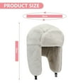 thumbnail image 2 of Adult winter comfort plush Russian hat windproof full hat ear cap warm winter ski hunting bike - off-white, 2 of 5