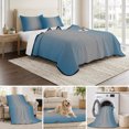 thumbnail image 6 of King Quilt Set 96''x106'', Blue Grey Ombre Lightweight Summer Bedspread Coverlet Set with 2 Pillow Shams, Gradient Contemporary Abstract Art Breathable All Season Quilt Bedding for Bedroom/Guest Room, 6 of 9