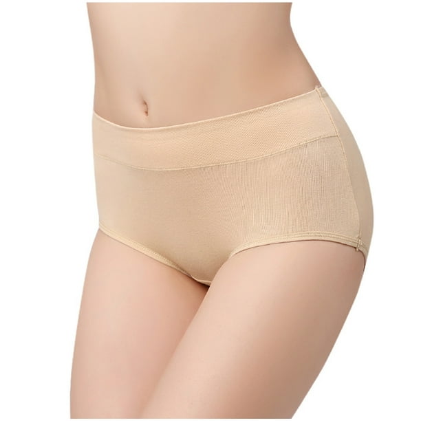 Ropa Interior Para Mujer Calzoncillos Sin Costuras Color Sólido Erógeno Cintura Media Algodón Erógeno Odeerbi ODB140096