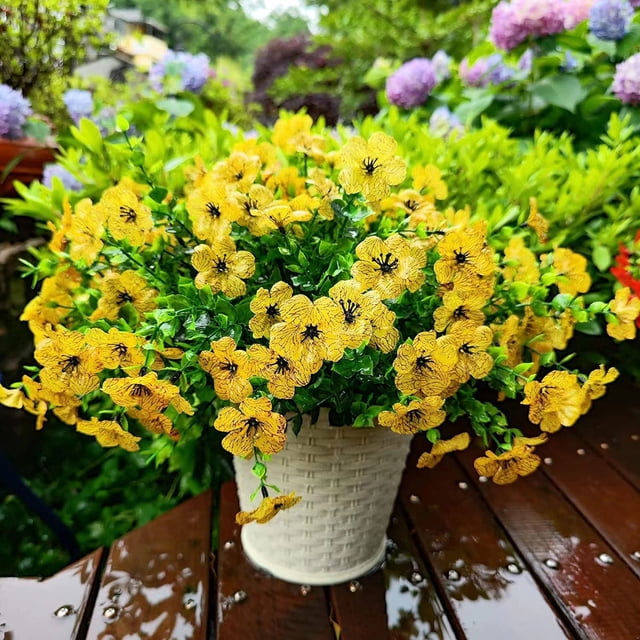 Ramo de flores artificiales violetas de 7 puntas - Decoración primaveral para la oficina, bodas y fiestas