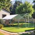 thumbnail image 4 of Pefilos 10x20x6.5FT Spacious Metal Chicken Coop, Sturdy Dome Run, Weatherproof Cover, Walk-In Access & Roosting Perch, Gray, 4 of 8