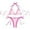 Pink, variant on Women String Bikini Halter Side Tie Two Piece Swimsuit Color Block Triangle Bathing Suits