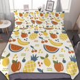 thumbnail image 1 of HAHDAXIA Fruit Pattern Bedding Solid Comforter Set for All Seasons,3 Pieces(1 Comforter+2 Pillowcases),Soft Microfiber Bedding Set Queen(90"x90"), 1 of 7