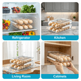 thumbnail image 6 of 36-Count 2-Tier Rolling Egg Holder, Clear Plastic Stackable Egg Container with Lid, 6 of 7