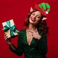 thumbnail image 6 of VETPW Elf Costume, Christmas Elf Hat Christmas Headband Christmas Hairband Elf Ears Fairy Ears Elf Ear Stripe Elf Stockings Elf Tights Christmas Stocking Bell Necklace for Women Christmas Costume, 6 of 7