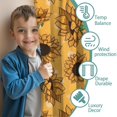 thumbnail image 3 of Blackout Kids Curtains,Yellow Black Polka Dot Sunflower Pattern Childrens Insulated Curtains Set Of 2,Bedroom Essentials,Toddler Room Decor 52"x84", 3 of 5