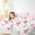 thumbnail image 3 of Manfei Retro Xmas Tree Bedding Comforter Set,Merry Christmas Twin Comforter Sets,Pink White Bedding Set For Girls Kids,Super Cozy Room Decor Reversible,2 Pieces, 3 of 7