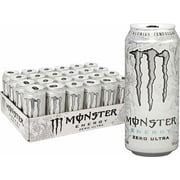 (24 Cans) Monster Zero Ultra, Sugar Free Energy Drink, 16 fl oz