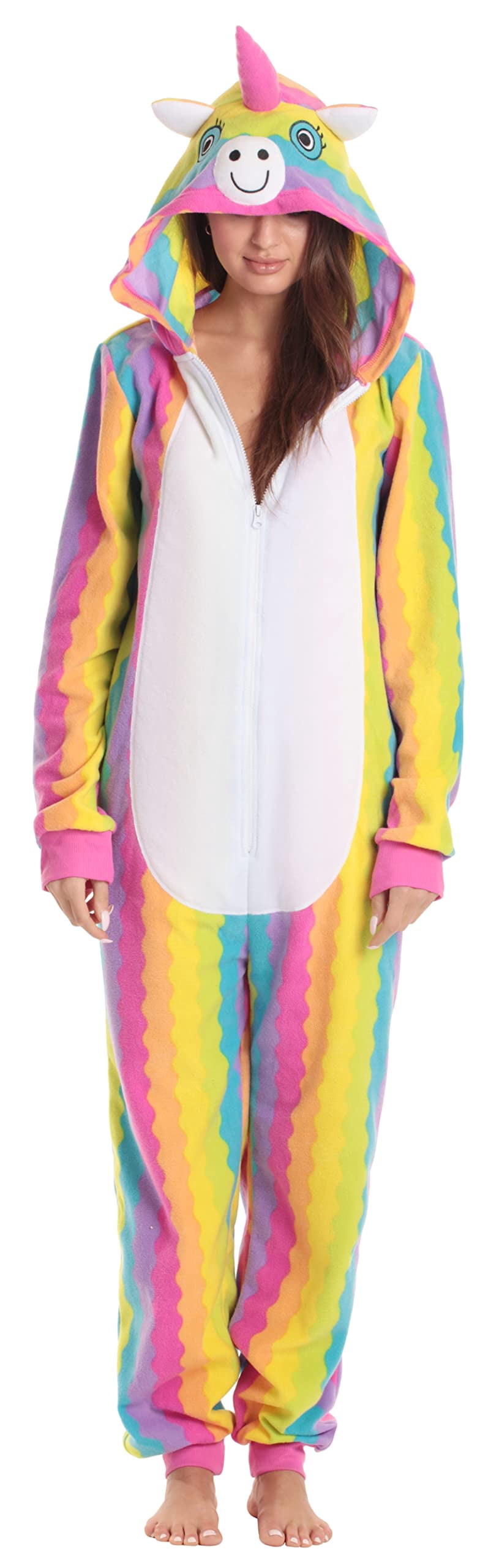 Just Love Comfortable and Cute Adult Animal Onesie Pajamas - Perfect for Lounging and Sleepwear (Unicorn Rainbow Womens, XX-Large)
