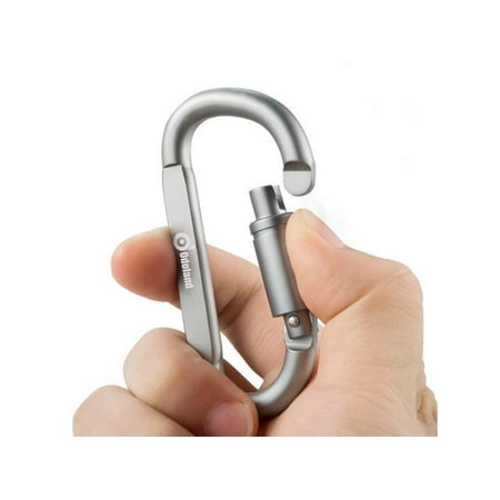 Lock Aluminum Carabiner - 6 PCS/set Aluminum Screw lock Carabiner Clip with key ring anodized Alloy D-shape locking Clip Spring Snap Hook