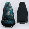 thumbnail image 5 of POLERO Romantic Wolf Floral Print Car Seat Covers 2 Piece Set Front Seat Protector Case for Mens Anti-Slip Waterproof Cars Cushion Covers Fit Most Vehicle/Cars/Sedan/Truck, 5 of 7