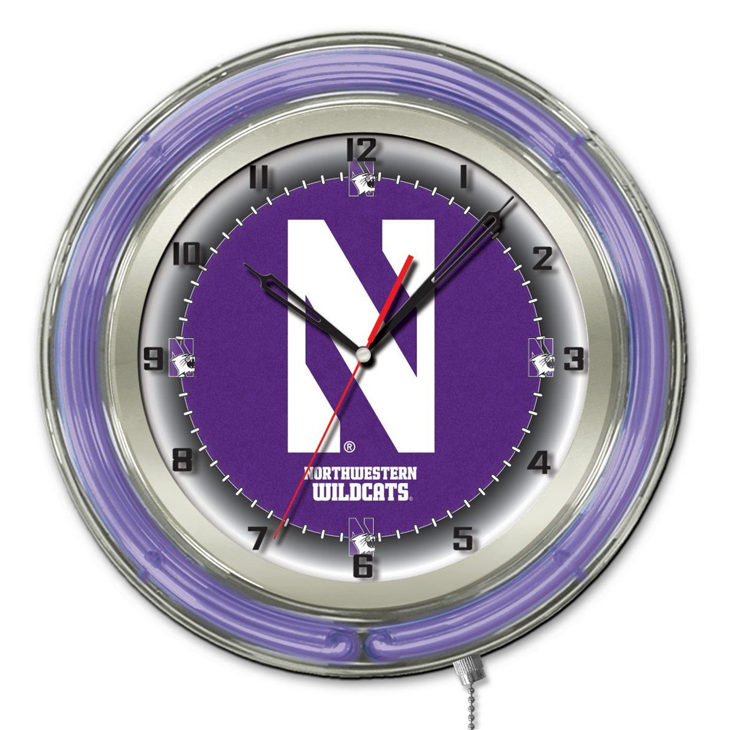 Northwestern 19" Neon Clock