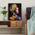 thumbnail image 5 of Colorful African Woman Canvas Wall Art， Perfect for Living Room， Bedroom， Office， Dining Room， and Hallway Decoration., 5 of 8