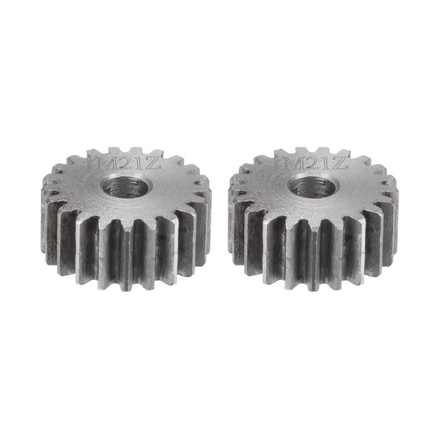 Unique Bargains Straight Spur Gear 12mm Inner Aperture 21T 1 Module 45# Steel Motor Gear, 2Pack