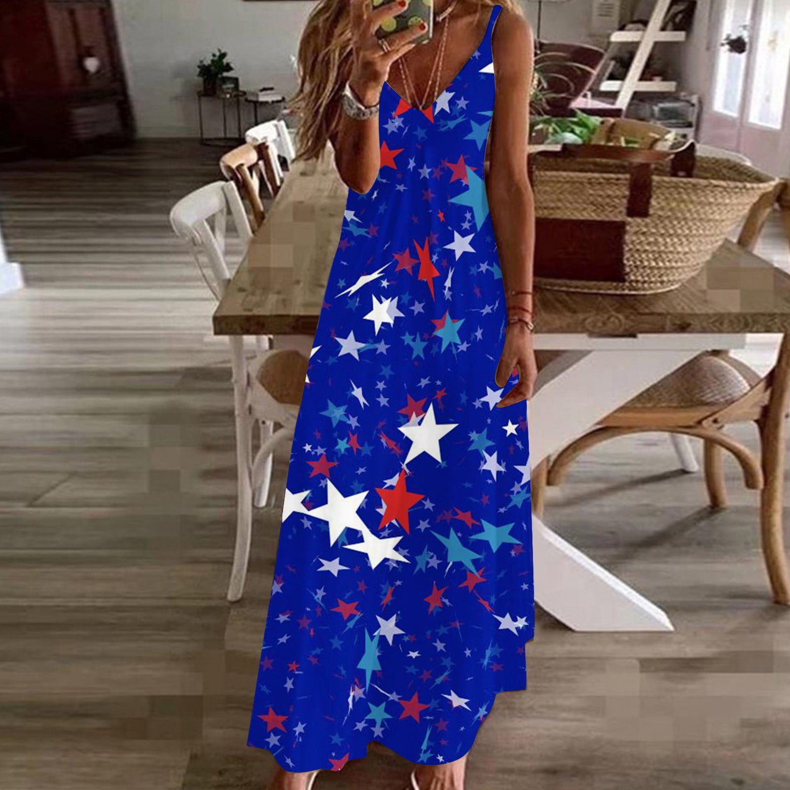 4Th Of July Maxi Dress Clearance Women's Summer Style