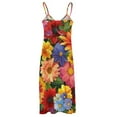 thumbnail image 5 of Floral Colorful Flower Design Sleeveless Dress Woman Fashion Long Dresses Women's Summer Suit Dress 2025, 5 of 7