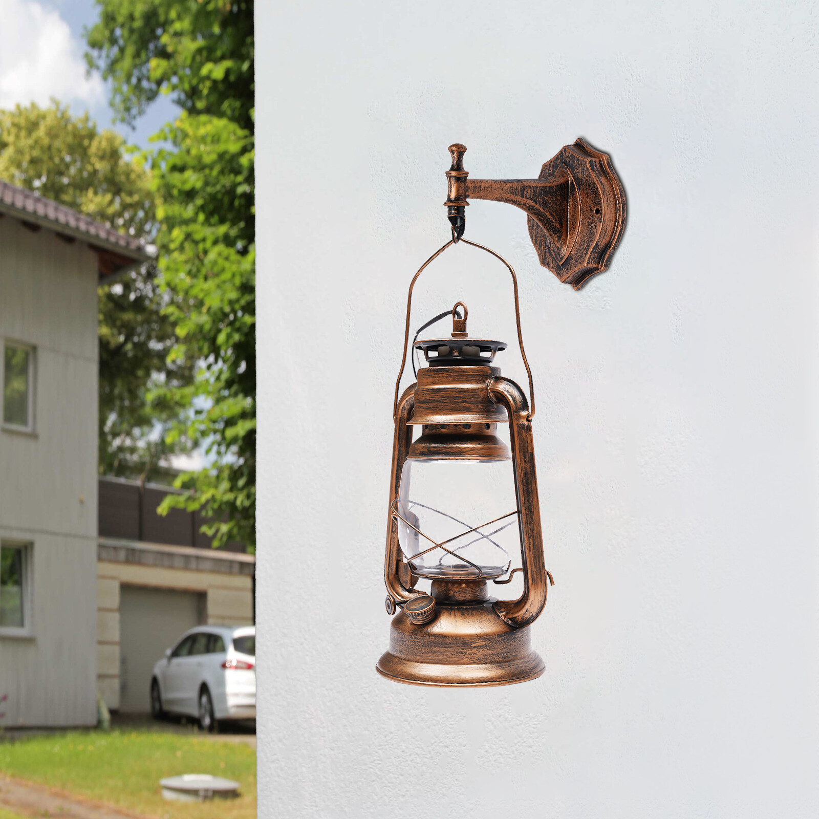 Outdoor Vintage Antique Rustic Lantern Lamp Retro Wall Sconce Light Fixture E27 for Shop Entrance, Park