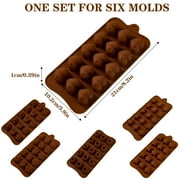Springcorner 6 Pcs Silicone Candy Molds, Non-Stick DIY Silicone Molds with Different Shape for Chocolate,Cake,Candy, Easy To Clean Baking Molds