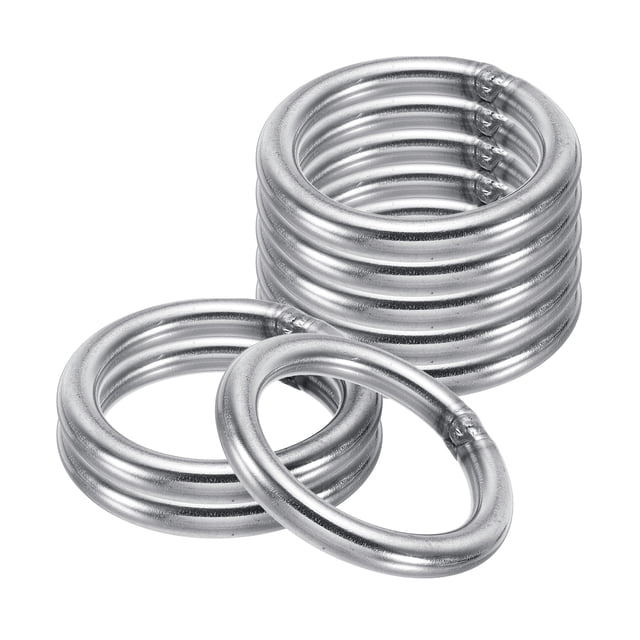 Unique Bargains 44mm Metal O Rings, 8 Pack 304 Stainless Steel Round Rings for Hardware Bags