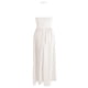 thumbnail image 4 of Vestido midi sin mangas de verano para mujer: hombros descubiertos, cintura alta, vuelo, vestido largo de playa, tejido elástico, 4 of 5