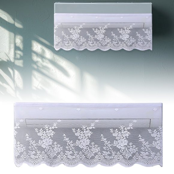 TIELUTT Indoor Curtain Air Conditioner with Elegant Hollow Floral Design for Living Room and Shower Curtain Colorful Window Curtains Bedroom Short Curtains with Hooks Fabric Curtains Short Length 36
