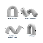Brookstone Travel Neck Pillow Adjustable Free-Form Memory Foam Pillow for Neck and Lumbar Support