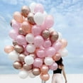 thumbnail image 4 of Globos cromados metálicos de oro rosa de primera calidad, rellenables con helio y aire, decoraciones para fiestas de 10 pulgadas, no tóxicos e inodoros, seguros para niños, permiten una expansión, 4 of 5