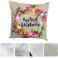 thumbnail image 4 of LED Light Up Christmas Holiday Pillow Cover Throw Pillow Cover Xmas Pillow Case with LED Lights Rustic Sofa Back Throw Cushion Cover for Winter Holiday, 4 of 5