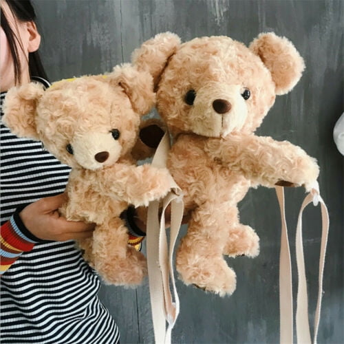 Mioliknya Women Girls Teddy Bear Cross Body Bag 3D Cute Fuzz Plush