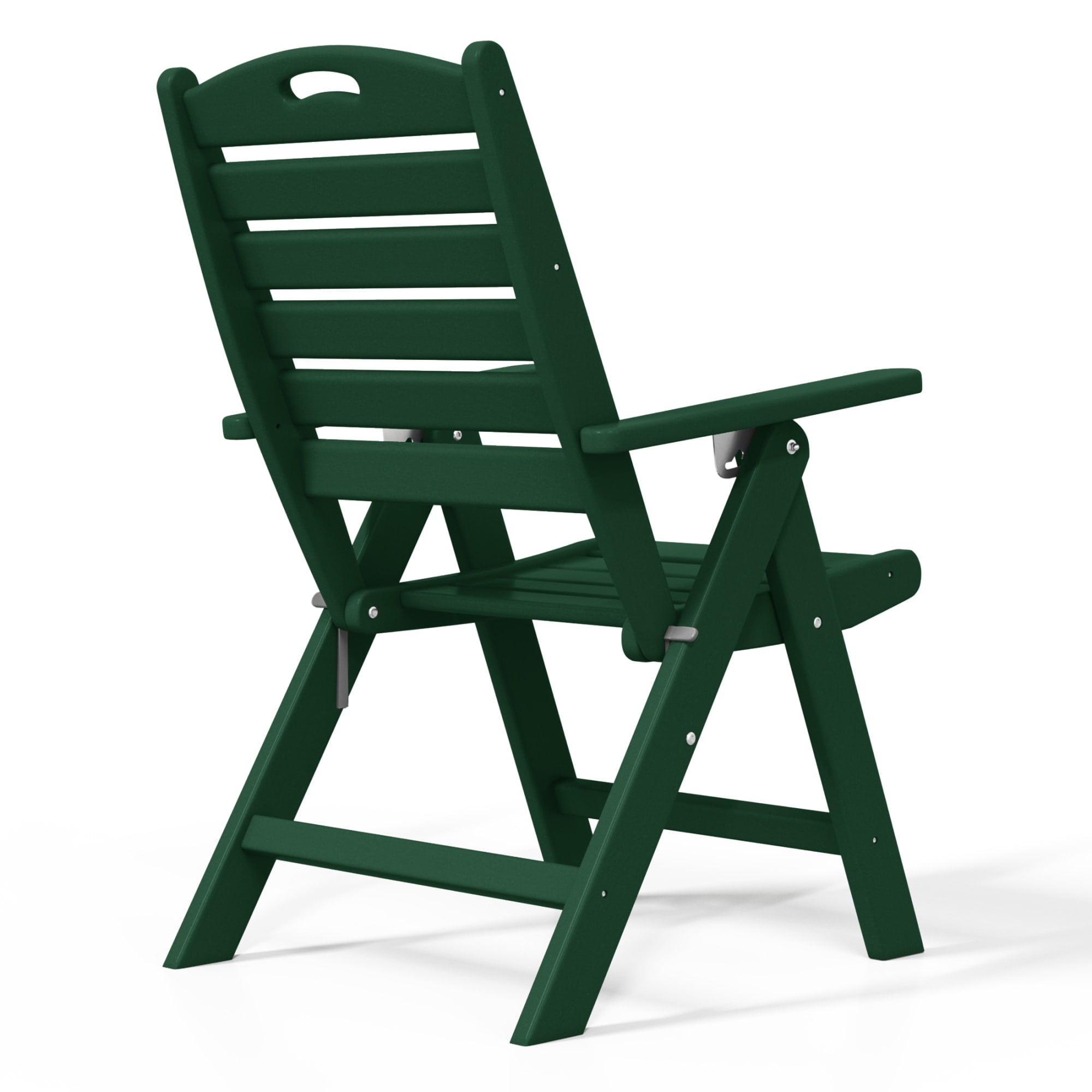 WestinTrends Malibu HDPE Adjustable Highback Folding Patio Dining Chair, Dark Green