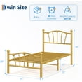 thumbnail image 2 of Twin Bed Frame for Kids, Twin Size Bed with Headboard and Footboard, Heart Shaped Platform Bed Frame, Heavy Metal Slat Support, Noiseless, No Box Spring Needed, Gold, 2 of 6