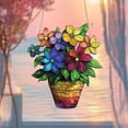 thumbnail image 4 of Colorful Flower Basket Window Hanging, Vibrant and Beautiful Floral Design, Perfect for Nature Lovers, Unique Car or Home Ornament Gift, 4 of 4