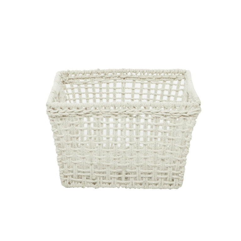 Curver White Basketweave Storage Bin with Handles