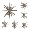 thumbnail image 2 of 5Pcs Gold Star Shaped Christmas Hanging Ornament, Star Pendant for Xmas Tree Winter Holiday Home Decor, Starburst Plastic Decoration, 5X5In, 2 of 5