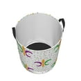 thumbnail image 3 of Haiem Mardi Gras Carnival1 Leather Dirty Clothes Laundry Basket,Sturdy & Waterproof,Collapsible Round Design For Efficient Space Management,Multi-Purpose Storage Basket, 3 of 8