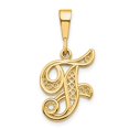 thumbnail image 1 of Diamond2Deal 14K Pendentif Initiale Lettre F en Or Jaune Script Filigrane pour Femmes, 1 of 6