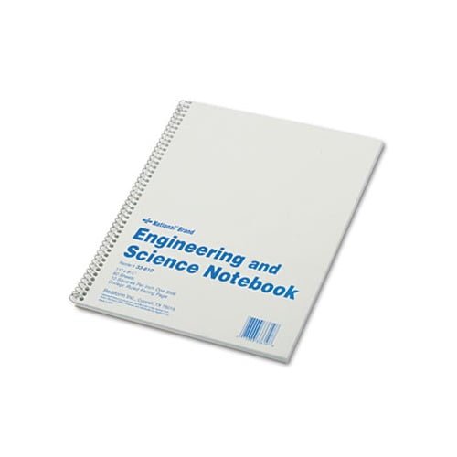 Engineering and Science Notebook 10 sq/in Quadrille Rule, 11 x 8.5, White, 60 Sheets