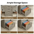 thumbnail image 5 of 96.5 Inch 2 Person Desk with Storage, Farmhouse Double Desk with Drawers and Open Shelves, Home Office Desk with Printer Stand and File Drawer, Grey, 5 of 9