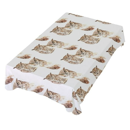 

JSTEL Owl Prints Animal Table Cloth Rectangle 60 x 108 Inch Tablecloth Anti Wrinkle Table Cover for Dining Kitchen Parties