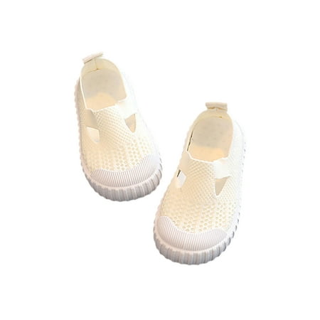 

Lacyhop Girls Walking Shoe Mesh Sneakers Breathable Flats Outdoor Lightweight Casual Shoes Anti-Slip Slip On White 10C