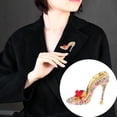 thumbnail image 3 of SmartBy Brooch Pin Shiny Rhinestones Inlaid High Heel Shape Pin Collar Coat Badge Dresses Party Evening Attire, 3 of 6