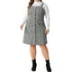 thumbnail image 2 of Vestidos con tirantes de talla grande para mujeres, vestido de tirantes de cintura alta, vestido de mezclilla de un solo botón 4X negro, 2 of 6