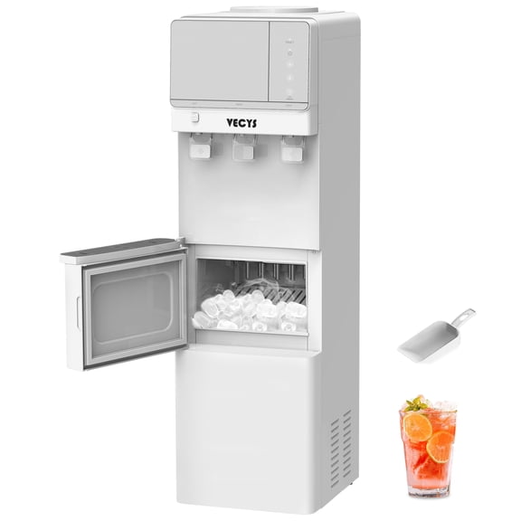 VECYS Countertop Hot Cold Water Dispenser with Ice Maker, 27 lbs Daily Ice, Child Lock