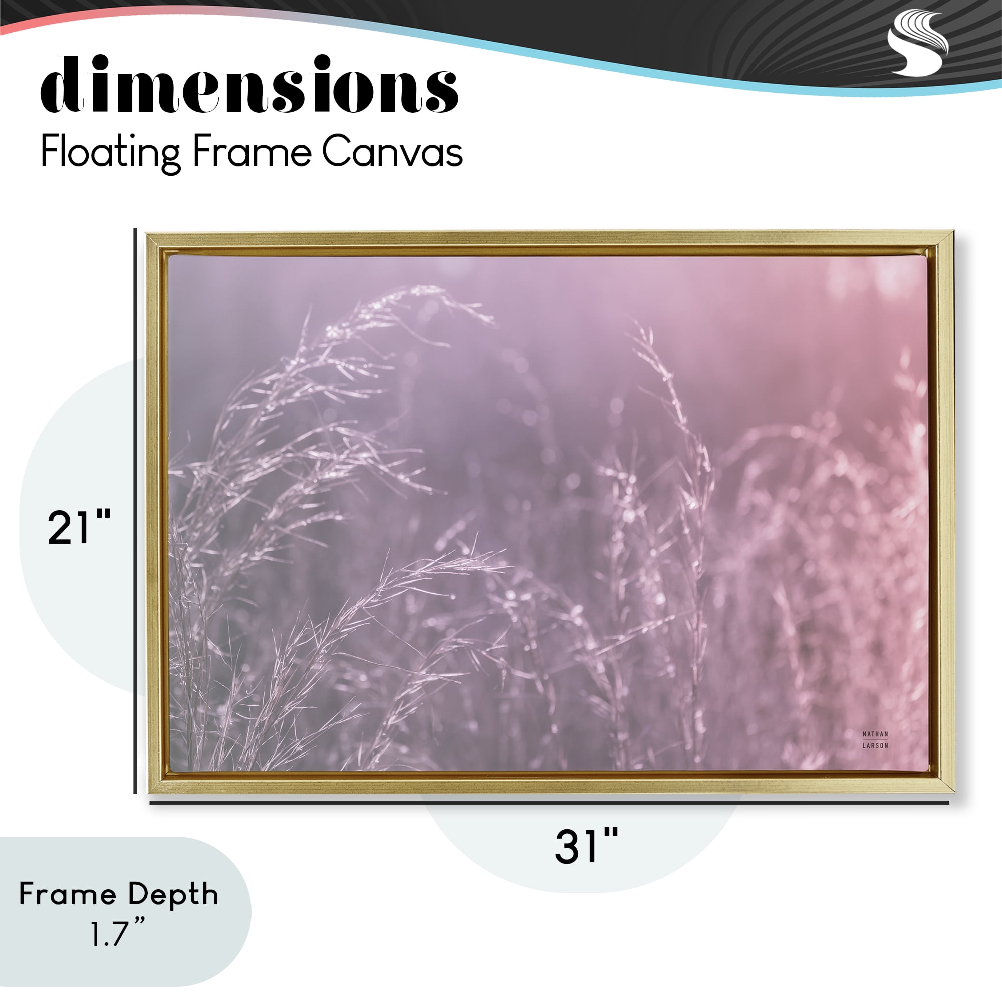 Stupell Industries Pink Meadow at Dawn Gold Framed Floater Canvas Wall Art, design by Nathan Larson