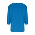 thumbnail image 4 of ZQUUVOU Women's T-Shirts Solid Color 3/4 Sleeve V-Neck Tunic Tops(Blue,XL), 4 of 6