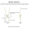 thumbnail image 5 of Rosec Jewels Lab Grown Diamond Infinity Knot Necklace with Chain - Ready to Gift Diamond Pendant for Anniversary, 10K Yellow Gold, 5 of 7