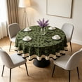 thumbnail image 2 of Round Floral Tablecloth, Scalloped Farmhouse Decorative Table Cover for Kitchen & Dining, 2 of 6