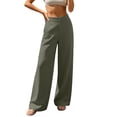 thumbnail image 2 of MLCDZ Womens Plus Size Dress Pants Pull On Elastic Waist Wide Leg Stretchy Work Pants with Pockets Office Business Casual Baggy Slacks for Women Trousers, 2 of 7