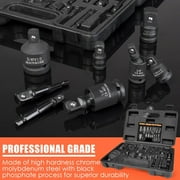 Socket Adapter Set and Reducer 17 Piece, Impact Driver Conversions kit, Universal Joint Socket Set, Drill Adapter 1/4 3/8 1/2